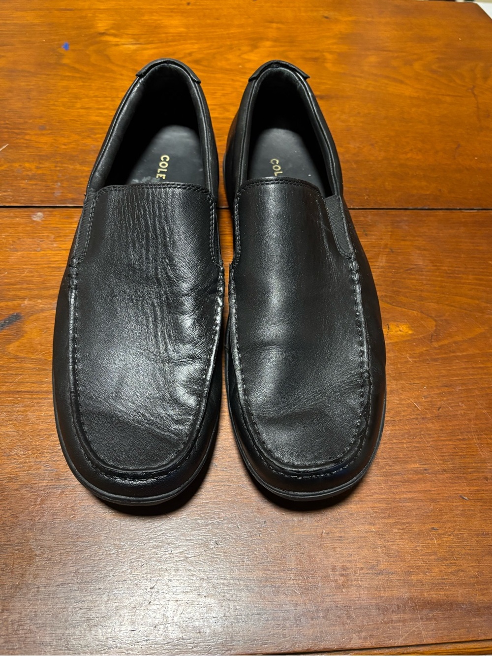 Cole Haan Men’s Black Leather Venetian Driving Loafers Size 10M Style C2740FCK16